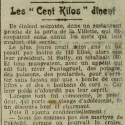 L'Oeuvre 1926 02 28 Les cent kilos dînent