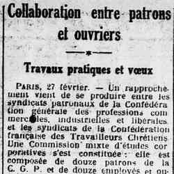 L'Ouest Éclair 1926 02 28 Collaboration entre patrons et ouvriers
