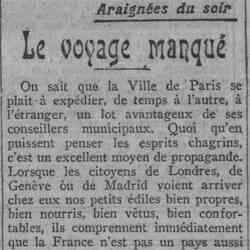 Paris soir 1926 02 28 Le voyage manqué
