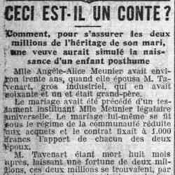 Le Petit Parisien 1926 03 07 Ceci est-il un conte ? Comment s'assurer l'héritage de son mari