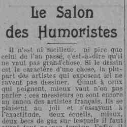 Paris soir 1926 03 07 Le Salon des Humoristes n'est ni meilleur, ni pire que celui de l'an passé