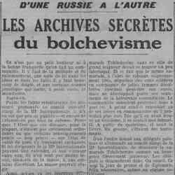 L'Homme libre 1926 03 14Les archives secrètes du bolchevisme