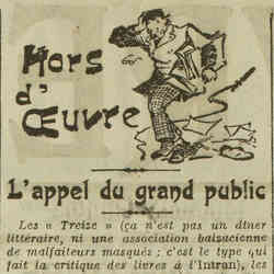 L'Oeuvre 1926 03 14 L'écrivain sent-il plus qu'autrefois l'appel du grand public