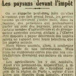 L'Oeuvre 1926 03 14 Les paysans devant l'impôt