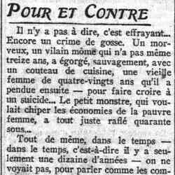 Le Petit Parisien 1926 03 14 La délinquance des mineurs