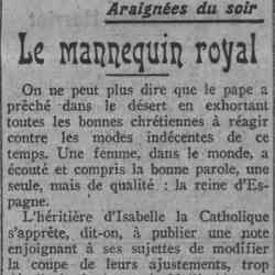 Paris soir 1926 03 14 Le mannequin royal