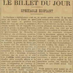 La Dépêche 1926 03 21 Le fascisme un spectacle édifiant