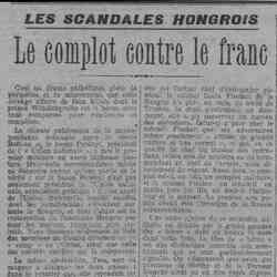 La Lanterne 1926 03 21 Le complot contre le franc