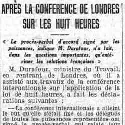 Le Petit Parisien 1926 03 21 La conference de Londres sur les huit heures