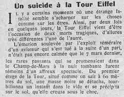 Le Petit journal illustré 1926 03 21 02 Nos gravures Suicide à la tour Eiffel