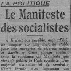 v Paris soir 1926 03 21 Le Manifeste des socialistes