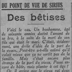 v Paris soir 1926 03 28 Un bonhomme, âgé de soixante années devient l'amant de sa bru