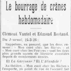 Le Funi 1926 04 04 Le bourrage de crânes hebdomadaire