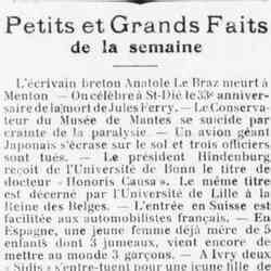 Le Funi 1926 04 04 Petits et grands faits de la semaine