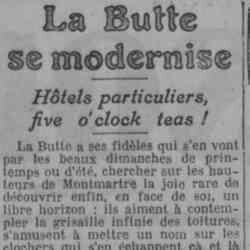 Paris soir 1926 04 11 La Butte Montmartre se modernise