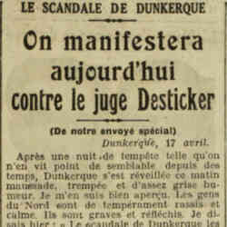 v LOeuvre 1926 04 18  On manifestera aujourd'hui contre le juge Desticker