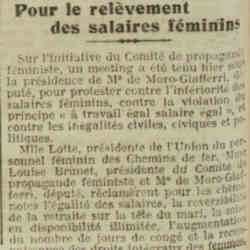 LOeuvre 1926 04 18 Pour le relèvement des salaires féminins «à travail égal salaire égal»