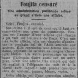 Comoedia 1926 04 25 Foujita censuré