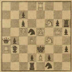 v Excelsior 1926 04 25 La partie d'échecs n° 282 jouée entre Leó Forgács et Xavier Tartakover au tournoi de Saint-Petersbourg 1909