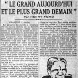 Le Petit Parisien 1926 04 19 Henry Ford chap I suite
