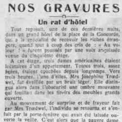 Le Petit journal illustré 1926 04 25 Nos gravures : Un rat d'hôtel dans un grand hôtel de la place de la Concorde