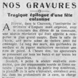 Le Petit journal illustré 1926 04 25  Nos gravures tragique épilogue dune fête enfantine