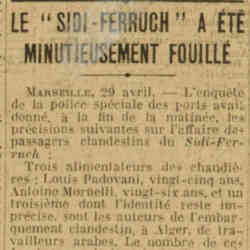 Excelsior 1926 04 30 Le Sidi-Ferruch a été minutieusement fouillé