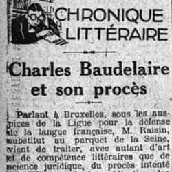 Le Matin 1926 05 02 Baudelaire et son procès