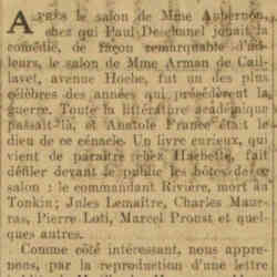 Excelsior 1926 05 09 Anatole France et Mme Arman de Caillavet