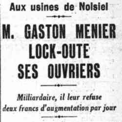L'Humanité 1926 05 09 Aux usines de Noisiel M. Gaston Menier lock-oute ses ouvriers