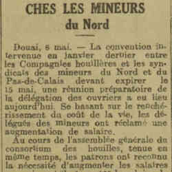 La Dépêche 1926 05 09 Chez les mineurs du Nord