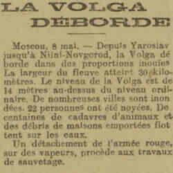 v La Dépêche 1926 05 09 La Volga déborde depuls Yaroslav jusqu'à Nijni-Novgorod