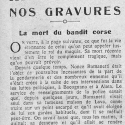 v Le Petit journal illustré 1926 05 09 02 Nos gravures mort du bandit Corse