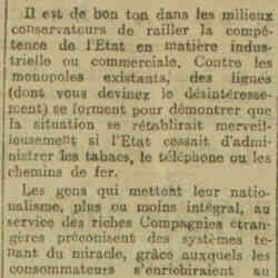 La Dépêche 1926 05 09 Coulisses de la politique les monopoles ont du bon