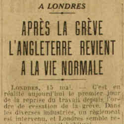 Excelsior 1926 05 16 A Londres après la grève, l'Angleterre revient a la vie normale