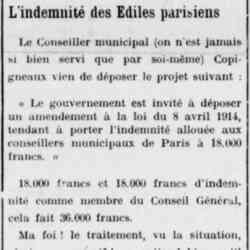 Le Funi 1926 05 16 L'indemnité des Ediles parisiens