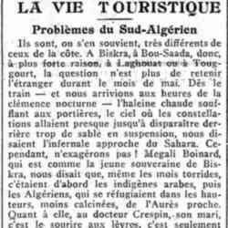 v Journal des débats 1926 05 23 La vie touristique : Problèmes du Sud-Algérien
