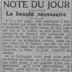 LHomme libre 1926 05 22 La beauté nécessaire