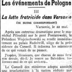 Journal des débats 1926 05 25 En Pologne, les luttes fratricides de Varsovie