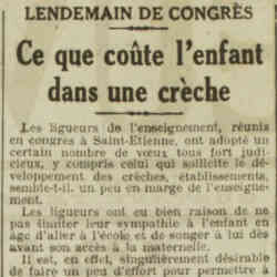 L' Oeuvre 1926 05 25  Ce que coûte l'enfant dans une crèche