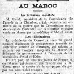 v Journal des débats 1926 05 30 La situation militaire au Maroc