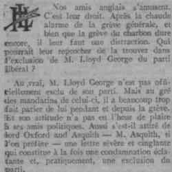 v LHomme libre 1926 05 30 Lloyd George n'est pas officiellement exclu de son parti