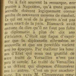 v La Dépêche 1926 05 30 Le traité de Versailles a un défaut... c'est un pur anachronisme