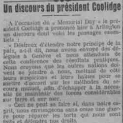 v LHomme libre 1926 06 01Un extrait du discours du président Coolidge