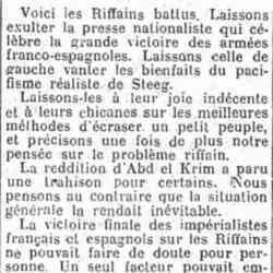 L'Humanité 1926 06 01 Les raisons profondes de la reddition dAbd el Krim
