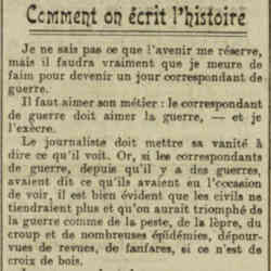 L'Oeuvre 1926 06 06 Comment on écrit l'Histoire. Le correspondant de guerre