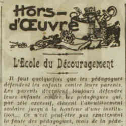 L Oeuvre 1926 06 06 l'Ecole du découragement
