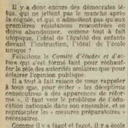 L Oeuvre 1926 06 06 Ecole unique et exemple italien