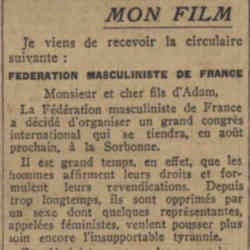 Le Journal 1926 06 06 Masculinistes