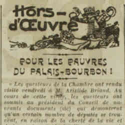 1926_06_13 Pour les pauvres du Palais-Bourbon